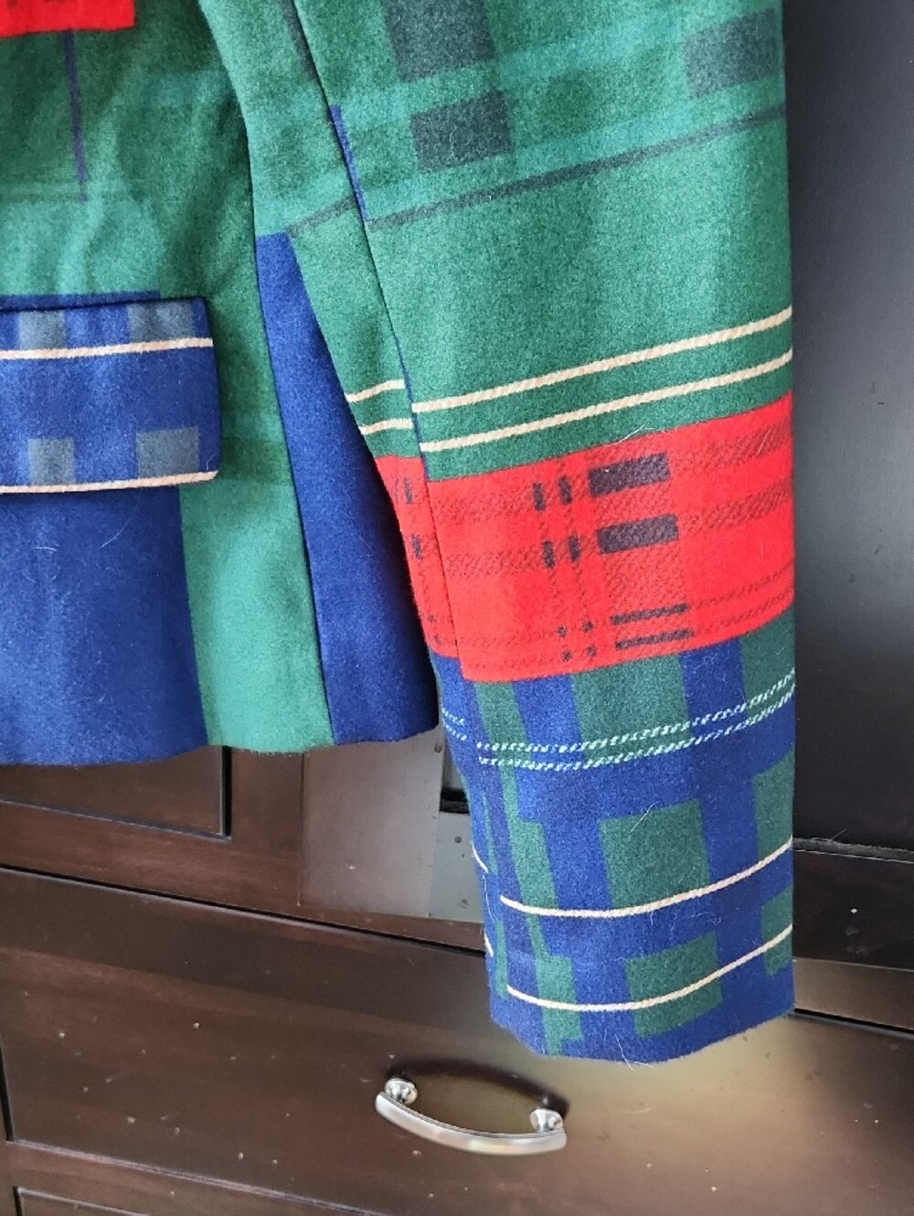 STYLEWE Urban Plaid Colorblock Plaid Lapel Blazer in Blue, Green & Red - Picture 5 of 9